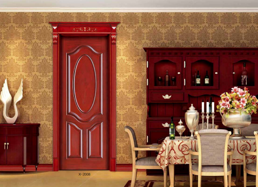 鑫順來X-2008雕花、羅馬柱、帶帽頭實木烤漆門