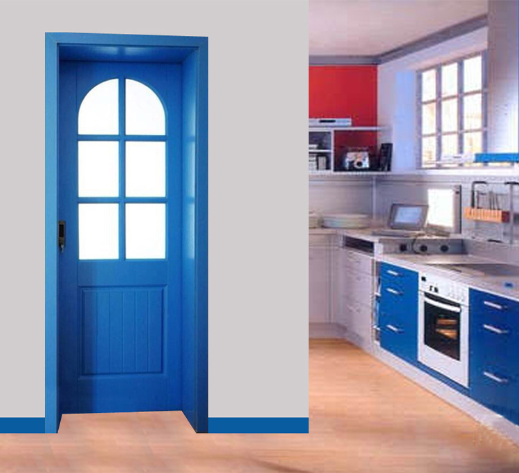 鑫順來X-4014地中海風格帶玻璃實木烤漆門