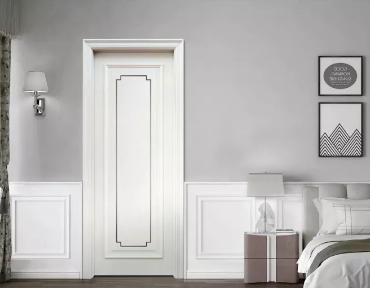 廠價直銷鑫順來X-5036平開外扣鑲金實木烤漆門