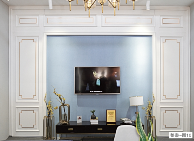 廠價批發(fā)鑫順來XSL-2107實色豪華電視墻，重慶木門廠家生產