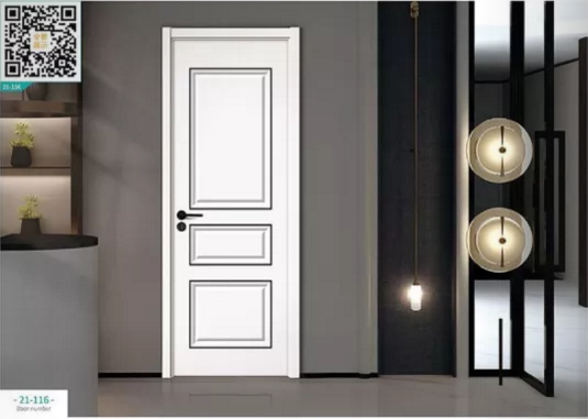 廠價新款鑫順來21-116掃碼豪華扣線叉色木門，掃二維碼看裝修風格