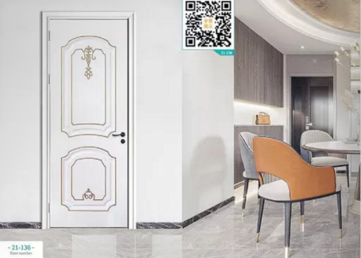 廠價新款鑫順來21-130掃碼扣線叉色木門，掃二維碼看裝修風格