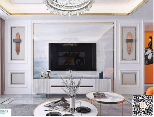 廠價(jià)上市鑫順來(lái)DQ-15掃碼豪華電視墻,掃二維碼看裝修風(fēng)格