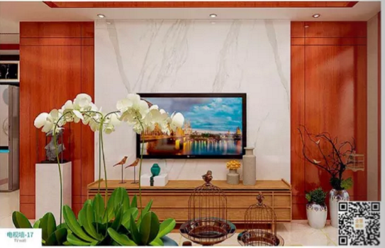 廠價(jià)新款鑫順來(lái)DQ-17掃碼中式電視墻,掃二維碼看裝修風(fēng)格
