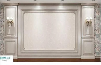 廠價(jià)新款鑫順來(lái)DQ-19掃碼金典白電視墻,掃二維碼看裝修風(fēng)格